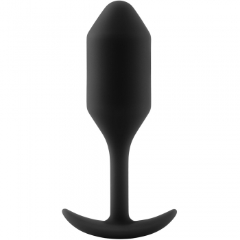 B-vibe Snug Plug 2 Black Silicone Weighted 4.5" Butt Plug