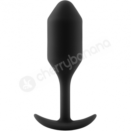 B-vibe Snug Plug 2 Black Silicone Weighted 4.5" Butt Plug