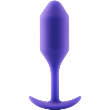 B-Vibe Snug Plug 2 Purple Silicone Weighted 4.5" Butt Plug