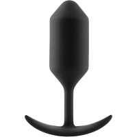 B-vibe Snug Plug 3 Black 5.1" Silicone Weighted Wearable Butt Plug