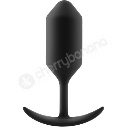 B-vibe Snug Plug 3 Black 5.1" Silicone Weighted Wearable Butt Plug