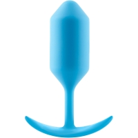 B-Vibe Snug Plug 3 Blue 5.1" Silicone Weighted Wearable Butt Plug