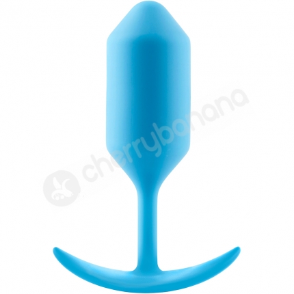 B-Vibe Snug Plug 3 Blue 5.1" Silicone Weighted Wearable Butt Plug