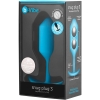 B-Vibe Snug Plug 3 Blue 5.1" Silicone Weighted Wearable Butt Plug