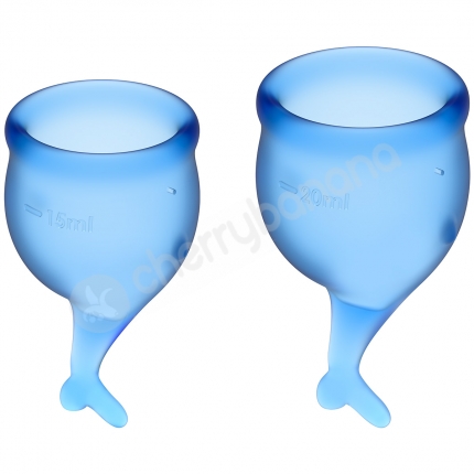Satisfyer Feel Secure Blue Menstrual Cups 2pk Satisfyer Feel Secure Blue Menstrual Cups 2pk