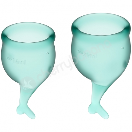 Satisfyer Feel Secure Green Menstrual Cups 2pk Satisfyer Feel Secure Green Menstrual Cups 2pk