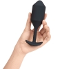 B-Vibe Vibrating Snug Plug XL 6.4" Black Weighted Silicone Butt Plug