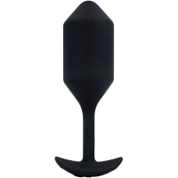 B-Vibe Vibrating Snug Plug XL 6.4" Black Weighted Silicone Butt Plug