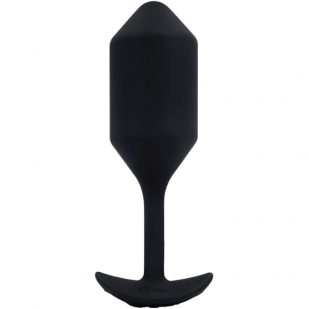 B-Vibe Vibrating Snug Plug XL 6.4" Black Weighted Silicone Butt Plug