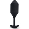 B-Vibe Vibrating Snug Plug XL 6.4" Black Weighted Silicone Butt Plug
