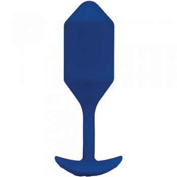 B-Vibe Vibrating Snug Plug XL 6.4" Blue Weighted Silicone Butt Plug