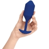 B-Vibe Vibrating Snug Plug XL 6.4" Blue Weighted Silicone Butt Plug