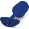 B-Vibe Vibrating Snug Plug XL 6.4" Blue Weighted Silicone Butt Plug