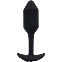 B-Vibe Vibrating Snug Plug Medium Black Weighted Silicone Butt Plug