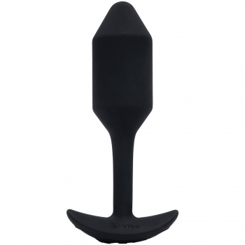 B-Vibe Vibrating Snug Plug Medium Black Weighted Silicone Butt Plug