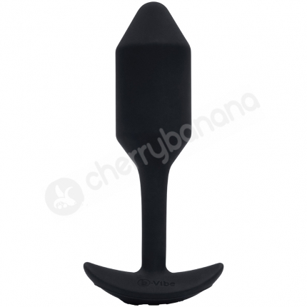 B-Vibe Vibrating Snug Plug Medium Black Weighted Silicone Butt Plug