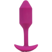 B-Vibe Vibrating Snug Plug Medium Purple Weighted Silicone Butt Plug