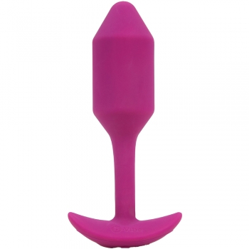 B-Vibe Vibrating Snug Plug Medium Purple Weighted Silicone Butt Plug