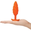 B-Vibe Zoe Ligon Collection Orange Swirl Texture Vibrating Anal Plug