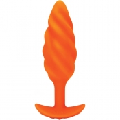 B-Vibe Zoe Ligon Collection Orange Swirl Texture Vibrating Anal Plug