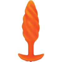 B-Vibe Zoe Ligon Collection Orange Swirl Texture Vibrating Anal Plug