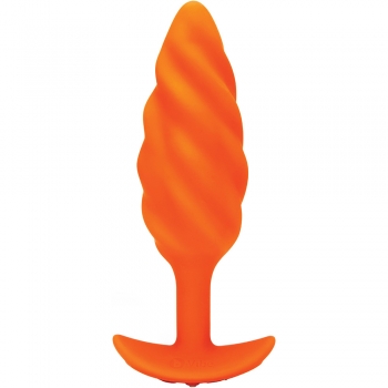 B-Vibe Zoe Ligon Collection Orange Swirl Texture Vibrating Anal Plug