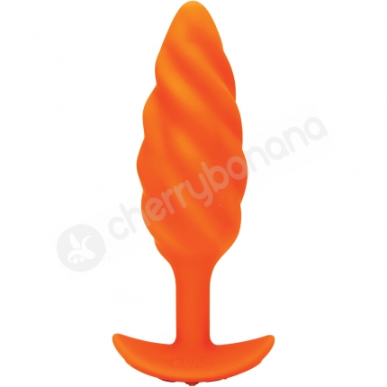 B-Vibe Zoe Ligon Collection Orange Swirl Texture Vibrating Anal Plug