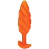 B-Vibe Zoe Ligon Collection Orange Swirl Texture Vibrating Anal Plug