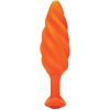 B-Vibe Zoe Ligon Collection Orange Swirl Texture Vibrating Anal Plug