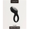 Svakom Tyler Black Soft Silicone Vibrating Couples Cock Ring With Clitoral Stimulation