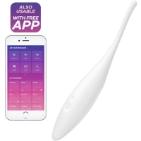 Satisfyer Twirling Joy White App Controlled Vibrating Clitoral Stimulator