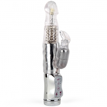 Cherry Banana Love Bunny 15 Function Silver Rabbit Vibrator