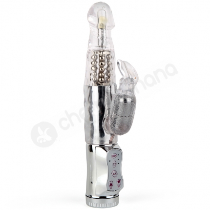 Cherry Banana Love Bunny 15 Function Silver Rabbit Vibrator Cherry Banana Love Bunny 15 Function Silver Rabbit Vibrator