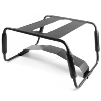 Black Adjustable Couples Sex Chair With Dildo Bridge
