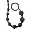 Anal Adventures Platinum 10 Silicone Black Anal Beads With Pull Ring