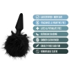 Anal Adventures Platinum Silicone Black Rabbit Faux Fur Tail Butt Plug