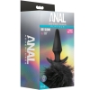 Anal Adventures Platinum Silicone Black Rabbit Faux Fur Tail Butt Plug