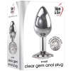 Adam & Eve Small Clear Gem Metal Anal Plug With Velvet Drawstring Bag