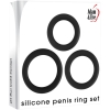 Adam & Eve Silicone Stretchy Penis Ring Black 3 Piece Set
