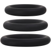 Adam & Eve Silicone Stretchy Penis Ring Black 3 Piece Set