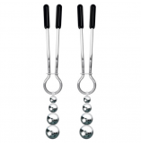 Eve's Naughty Nipple Clips Black & Silver Adjustable Nipple Clamps