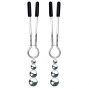 Eve's Naughty Nipple Clips Black & Silver Adjustable Nipple Clamps