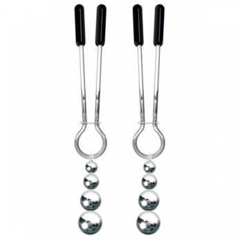 Eve's Naughty Nipple Clips Black & Silver Adjustable Nipple Clamps