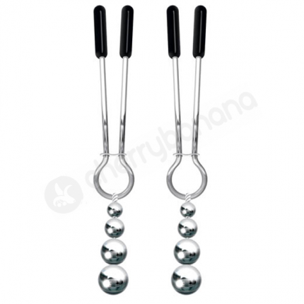 Eve's Naughty Nipple Clips Black & Silver Adjustable Nipple Clamps Eve's Naughty Nipple Clips Black & Silver Adjustable Nipple Clamps