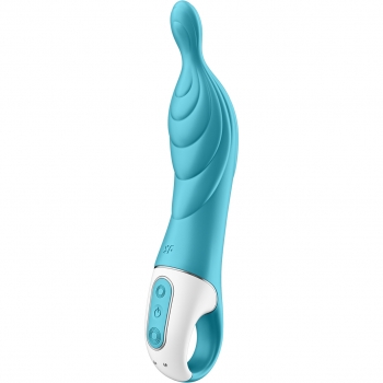 Satisfyer A-Mazing 2 Teal Silicone Ribbed A-Spot Stimulation Vibrator