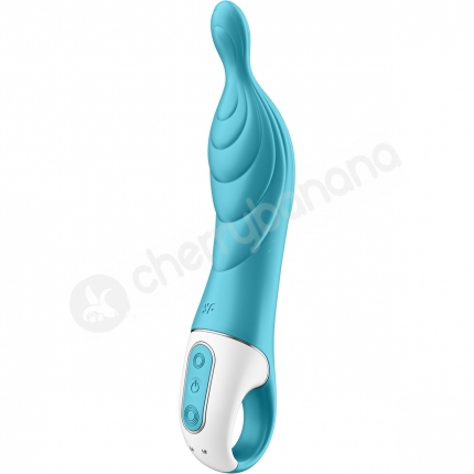 Satisfyer A-Mazing 2 Teal Silicone Ribbed A-Spot Stimulation Vibrator