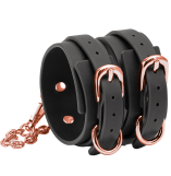 Bondage Couture Black & Rose Gold Luxury Ankle Cuffs