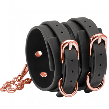 Bondage Couture Black & Rose Gold Luxury Ankle Cuffs