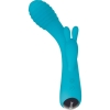 Evolved Aqua Bunny Blue Dual Orgasm Bendable Shaft Rabbit Vibrator 