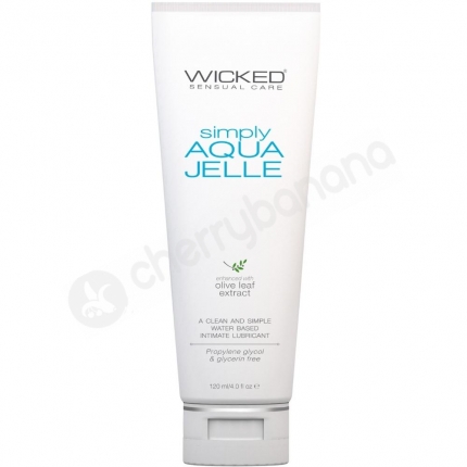 Wicked Simply Aqua Jelle Thick Water Based Gel Vegan & Glycerin Free Lubricant 120ml